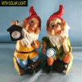 Popular Garden Decoration Polyresin Dwarf with Solar Light